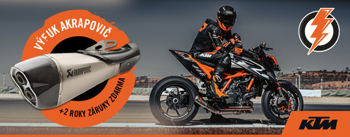 AKCE: K motocyklu KTM SUPER DUKE výfuk Akrapovič a záruka +2 roky ZDARMA