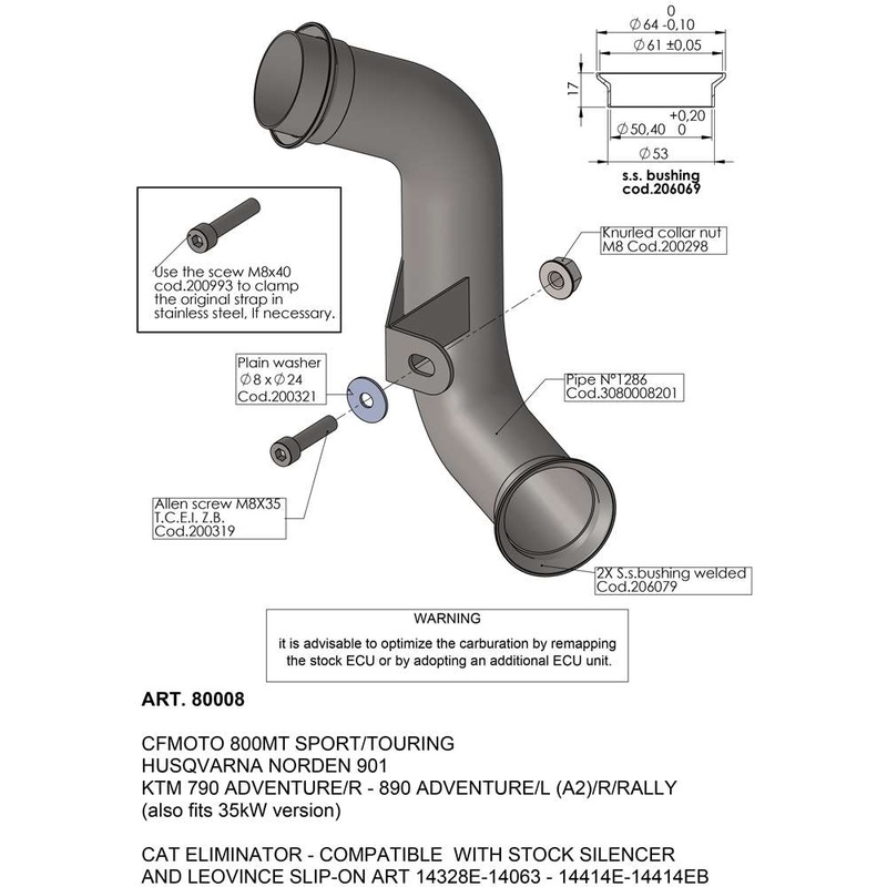 CAT ELIMINATOR (LINK PIPE) for KTM 890 ADVENTURE/L A2/R/RALLY