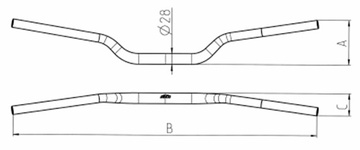 HANDLEBAR L=760MM, DK=28.5MM ORANGE