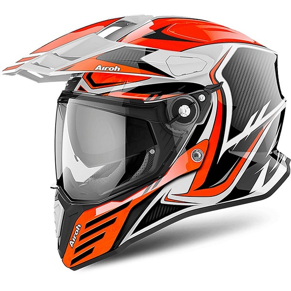 Airoh COMMANDER CARBON bílá/oranžová XL62