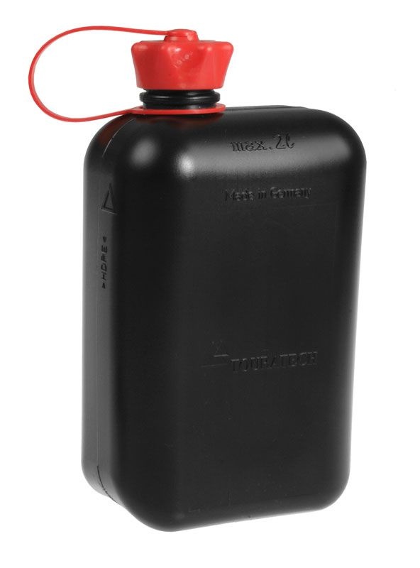 Kanystr 2 litry s velkým plnícím otvorem a povolením benzín / palivo 