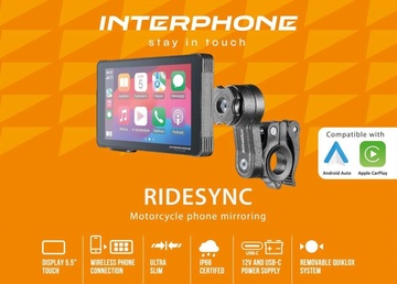 Interphone displej RIDESYNC - Apple CarPlay a Android Auto pro motocykly