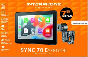 Interphone displej SYNC70 ESSENTIAL - Apple CarPlay a Android Auto pro motocykly
