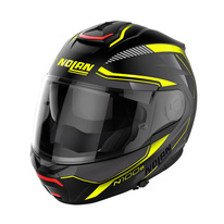 Moto helma Nolan N100-6 Surveyor Flat Black/Yellow N-COM 22