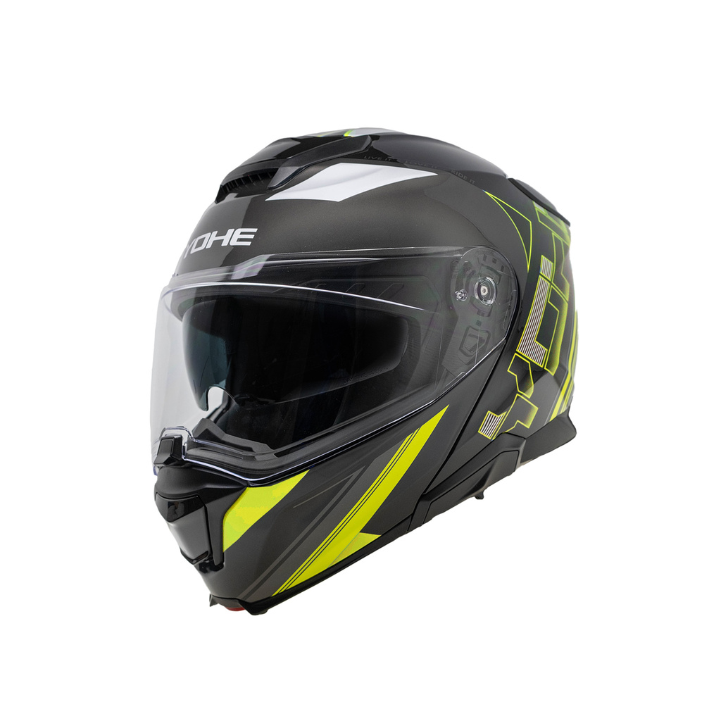 Moto helma Yohe 937 Double Visor Fluo/černá