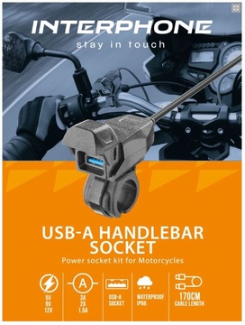Nabíječka Interphone na řídítka motocyklu -USB-A