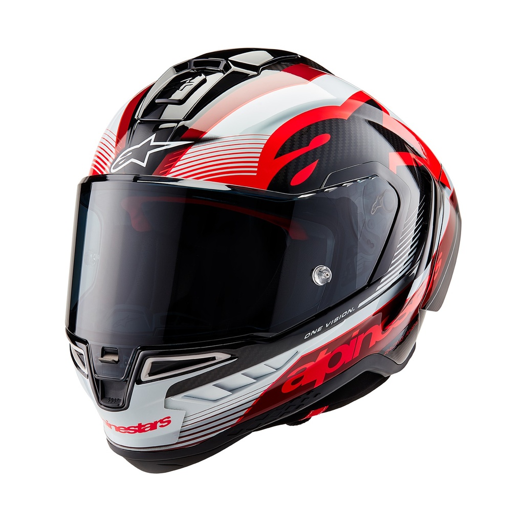 přilba SUPERTECH R-10 TEAM, ALPINESTARS karbon/červená/bílá