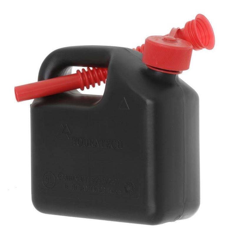 Kanystr 3 litry s velkým plnícím otvorem a povolením benzín / palivo 