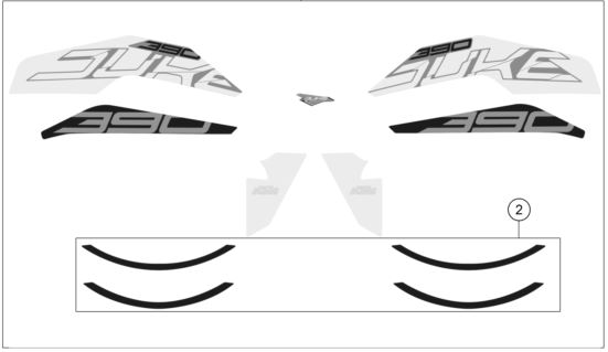 DECAL KIT 390 DUKE WHITE