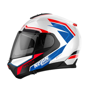 Moto helma Nolan N100-6 Surveyor Metal White/Blue N-COM 24