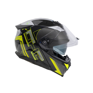 Moto helma Yohe 937 Double Visor Fluo/černá