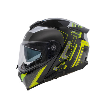 Moto helma Yohe 937 Double Visor Fluo/černá