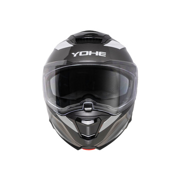 Moto helma Yohe 937 Double Visor Černá/Šedá