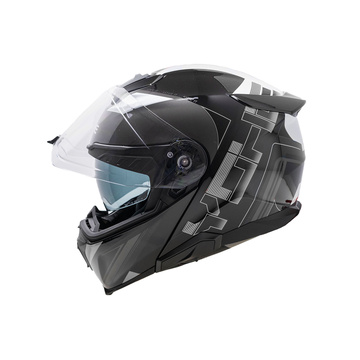 Moto helma Yohe 937 Double Visor Černá/Šedá