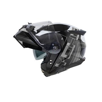 Moto helma Yohe 937 Double Visor Černá/Šedá