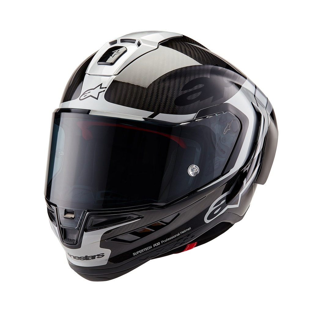 přilba SUPERTECH R-10 ELEMENT, ALPINESTARS karbon/stříbrná/černá